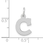 10k White Gold Small Block Initial C Charm