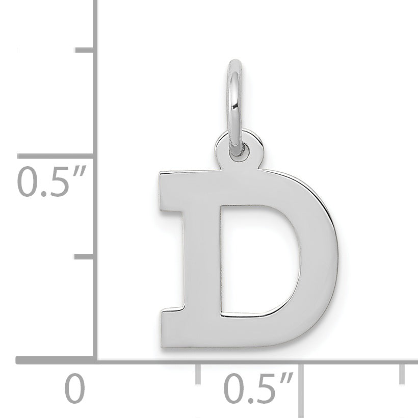10k White Gold Small Block Initial D Charm Secondary image