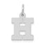 10k White Gold Small Block Initial H Charm
