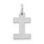 10k White Gold Small Block Initial I Charm