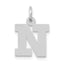 10k White Gold Small Block Initial N Charm