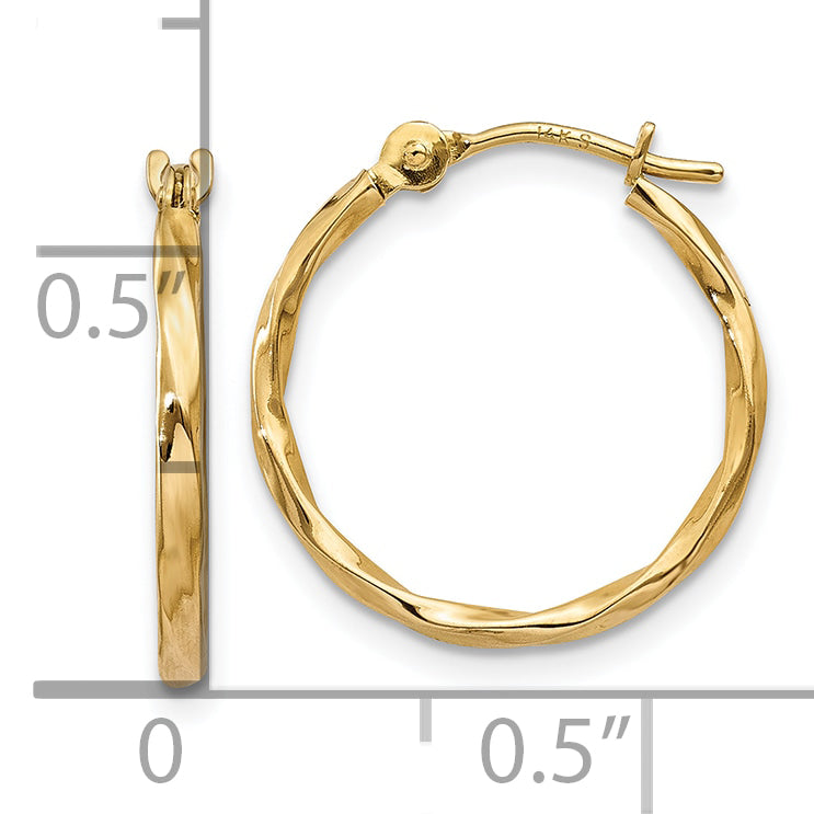 10k Twist Hoop Earrings