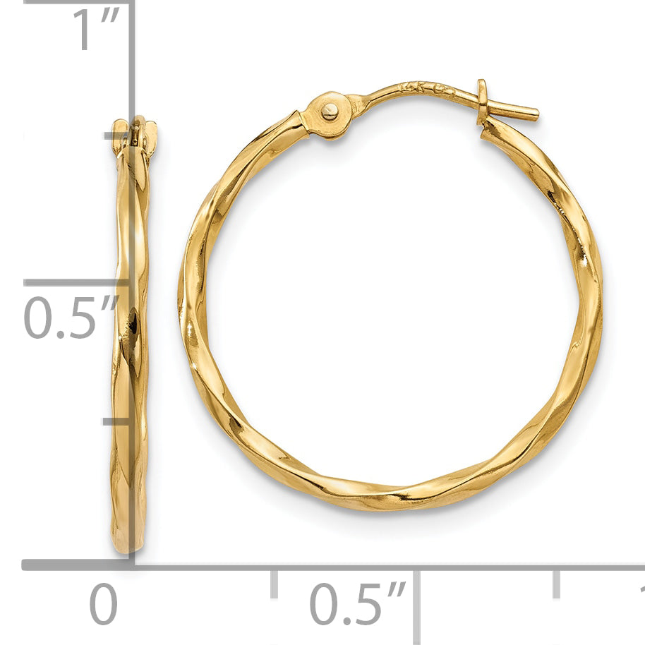 10k Twist Hoop Earrings