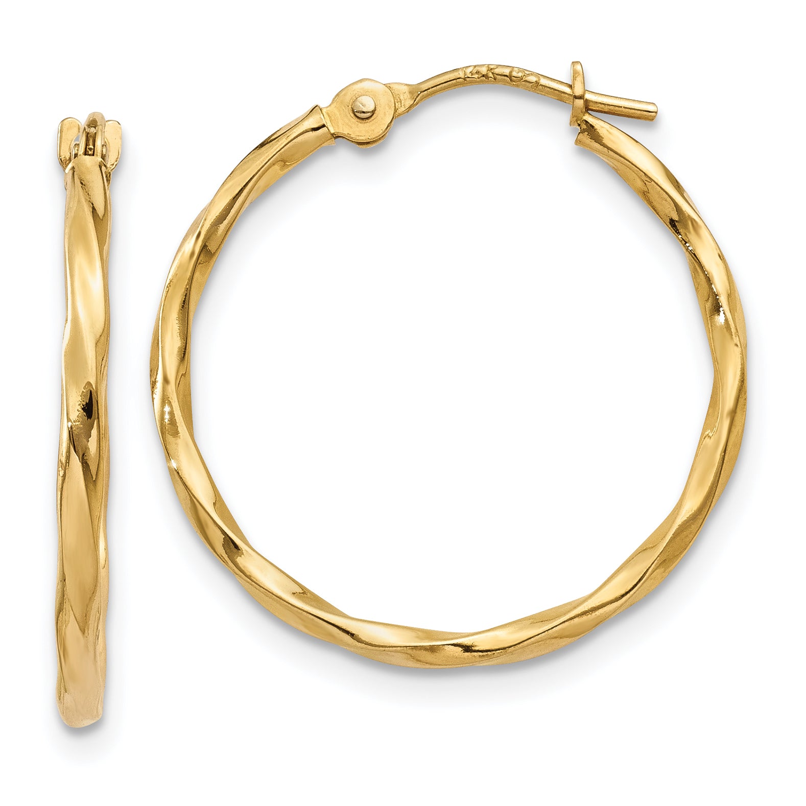 10k Twist Hoop Earrings Main image