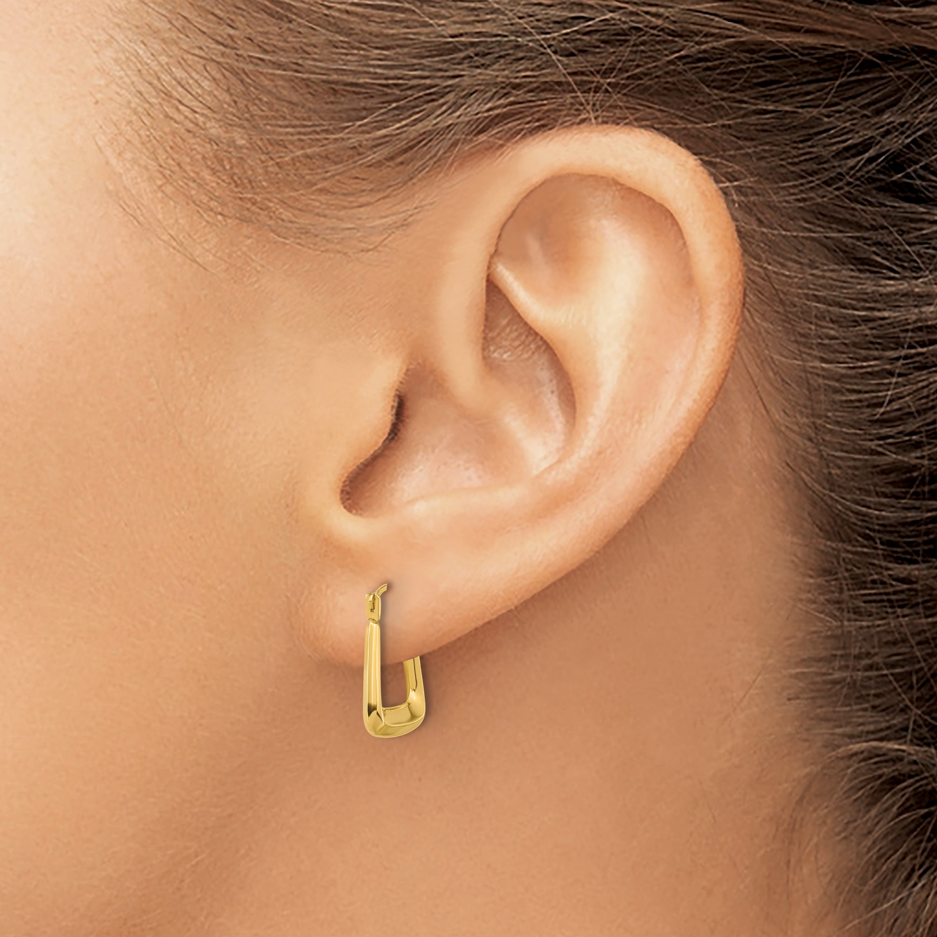 10K Polished Hollow Fancy Hoops