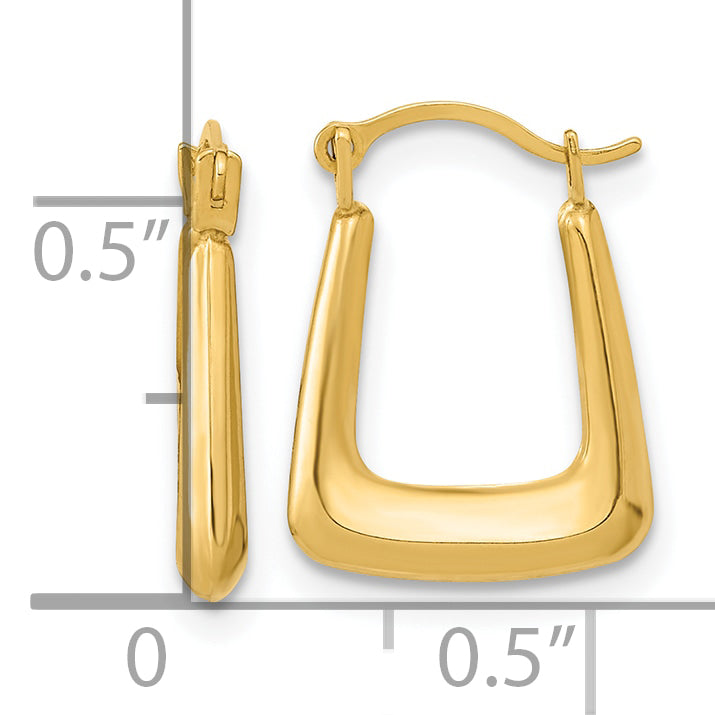 10K Polished Hollow Fancy Hoops
