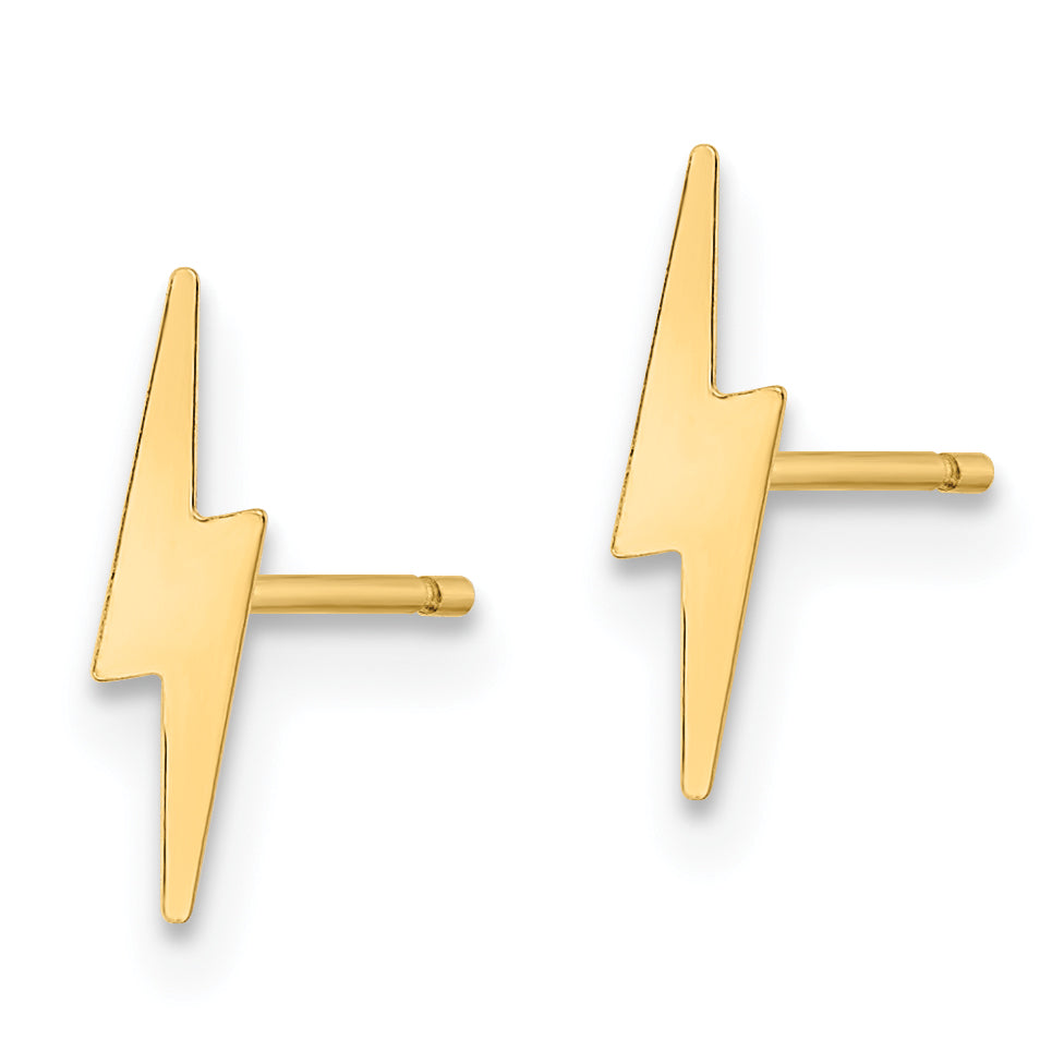 10k Polished Lightning Bolt Post Earrings Secondary image