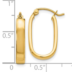 10K Polished 3.5mm Oval Hoop Earrings