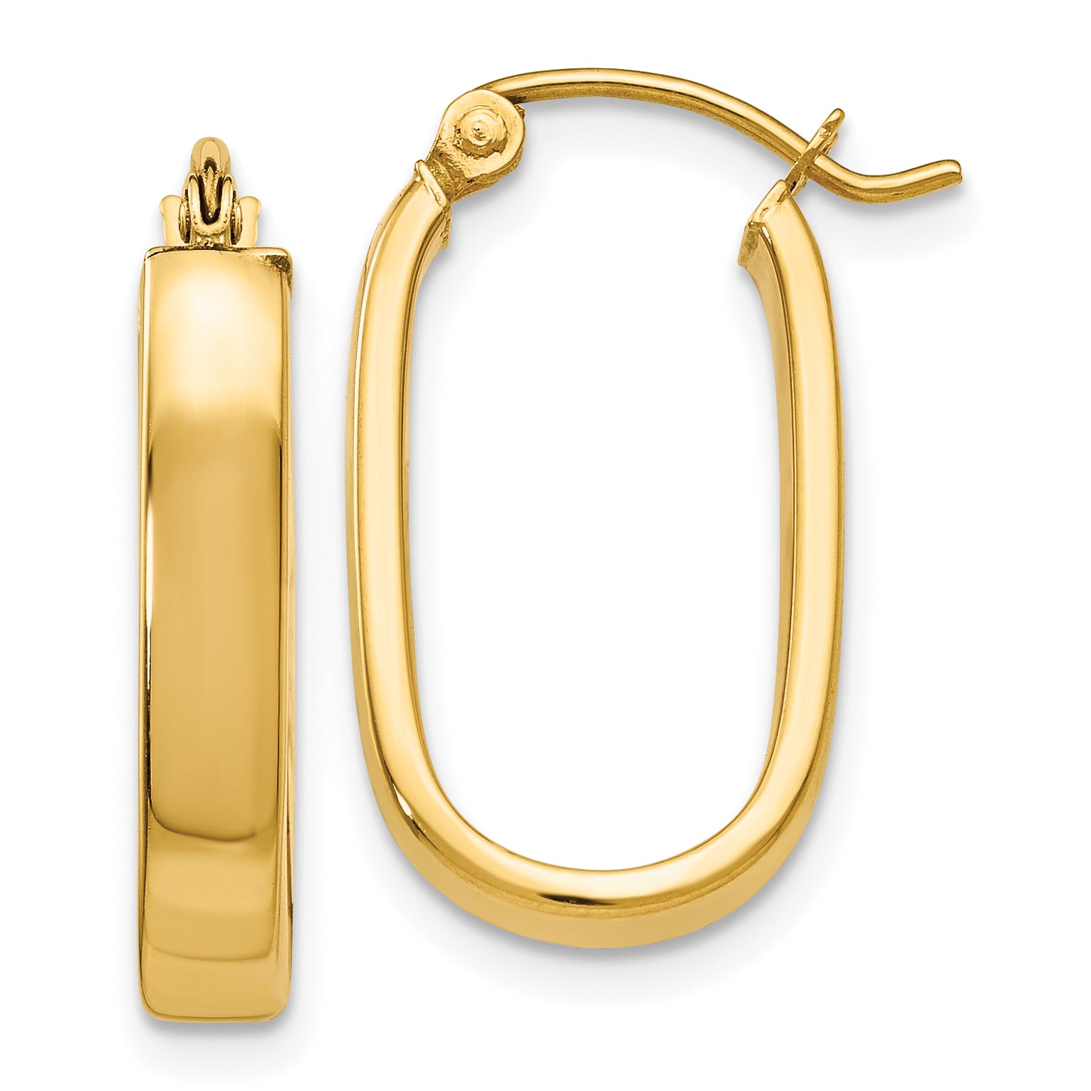 10K Polished 3.5mm Oval Hoop Earrings Main image