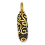 Beautiful 10K Gold Unisex Remembrance Cylinder Ash Holder Pendant With Polished Finish | Sophia Jewelers