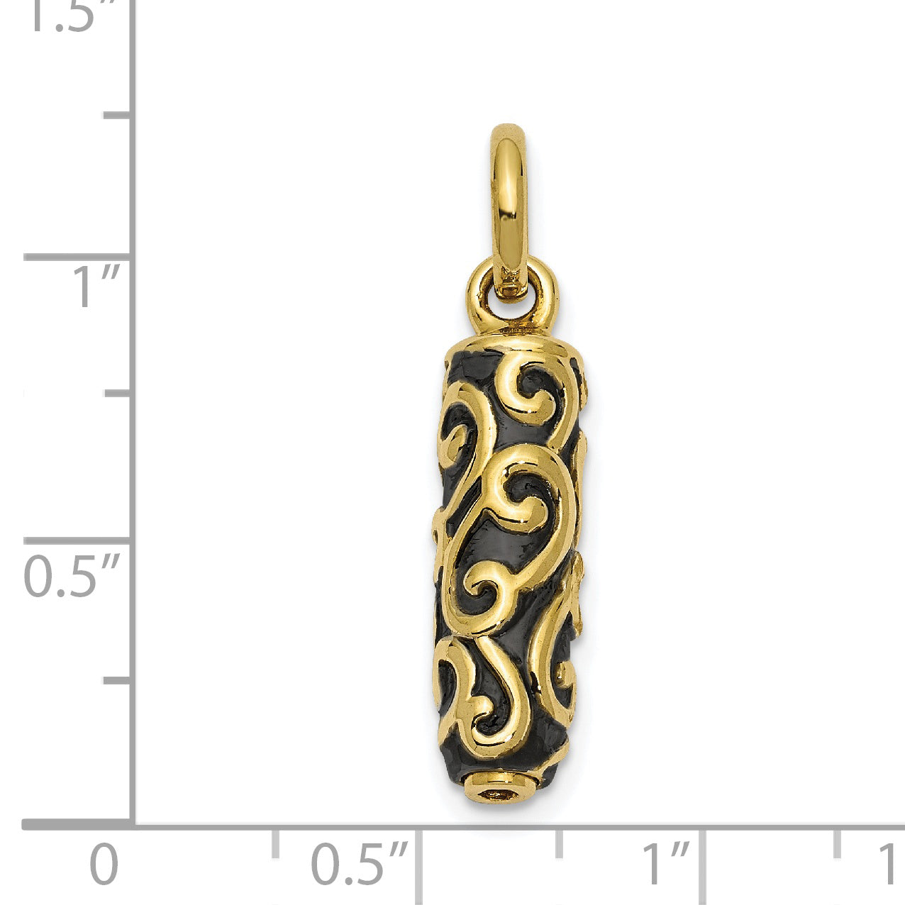 Beautiful 10K Gold Unisex Remembrance Cylinder Ash Holder Pendant With Polished Finish | Sophia Jewelers