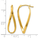 Twisted Hoop Earrings in 10K Yellow Gold, 12.75x28mm - Sophia Jewelers