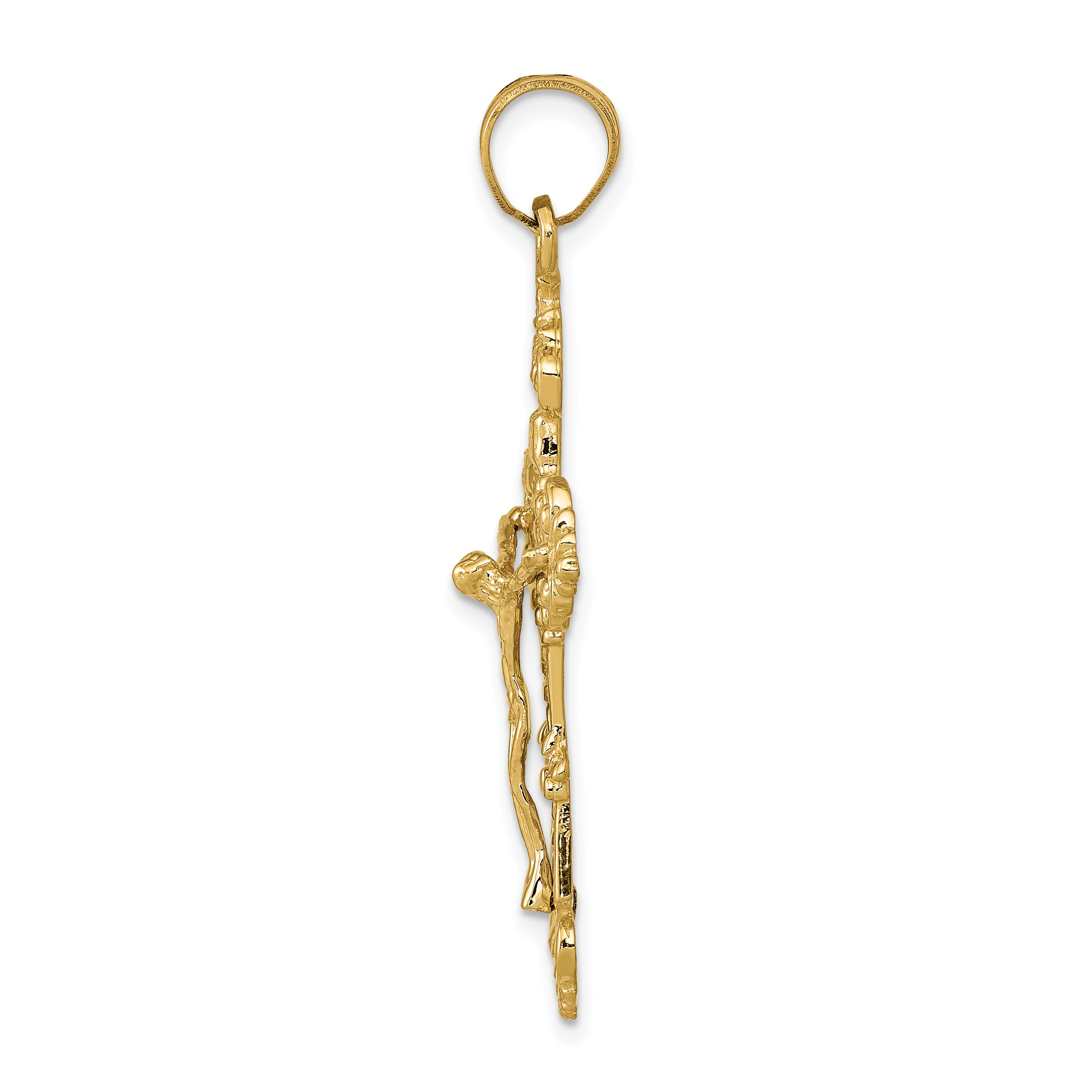 10k INRI Fleur De Lis Crucifix Pendant Secondary image