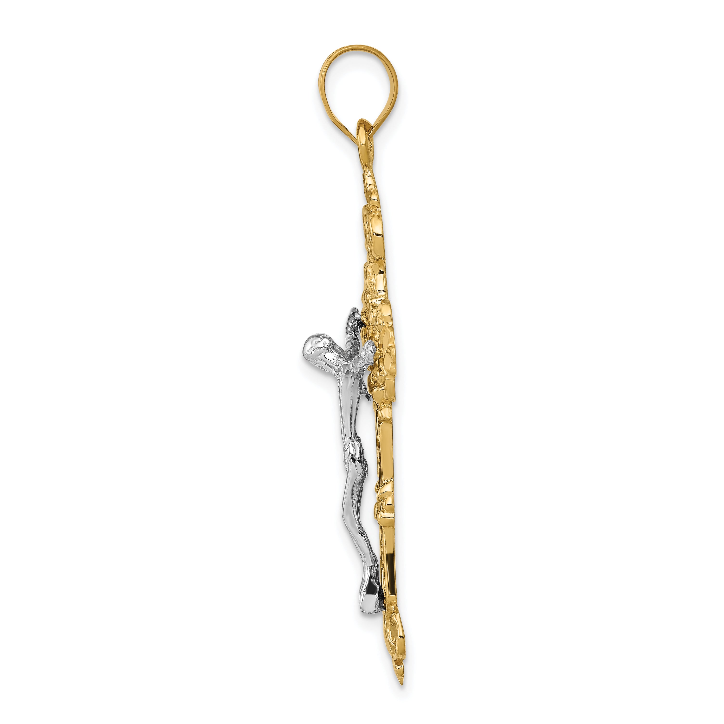 10k INRI Fleur De Lis Crucifix Pendant Secondary image