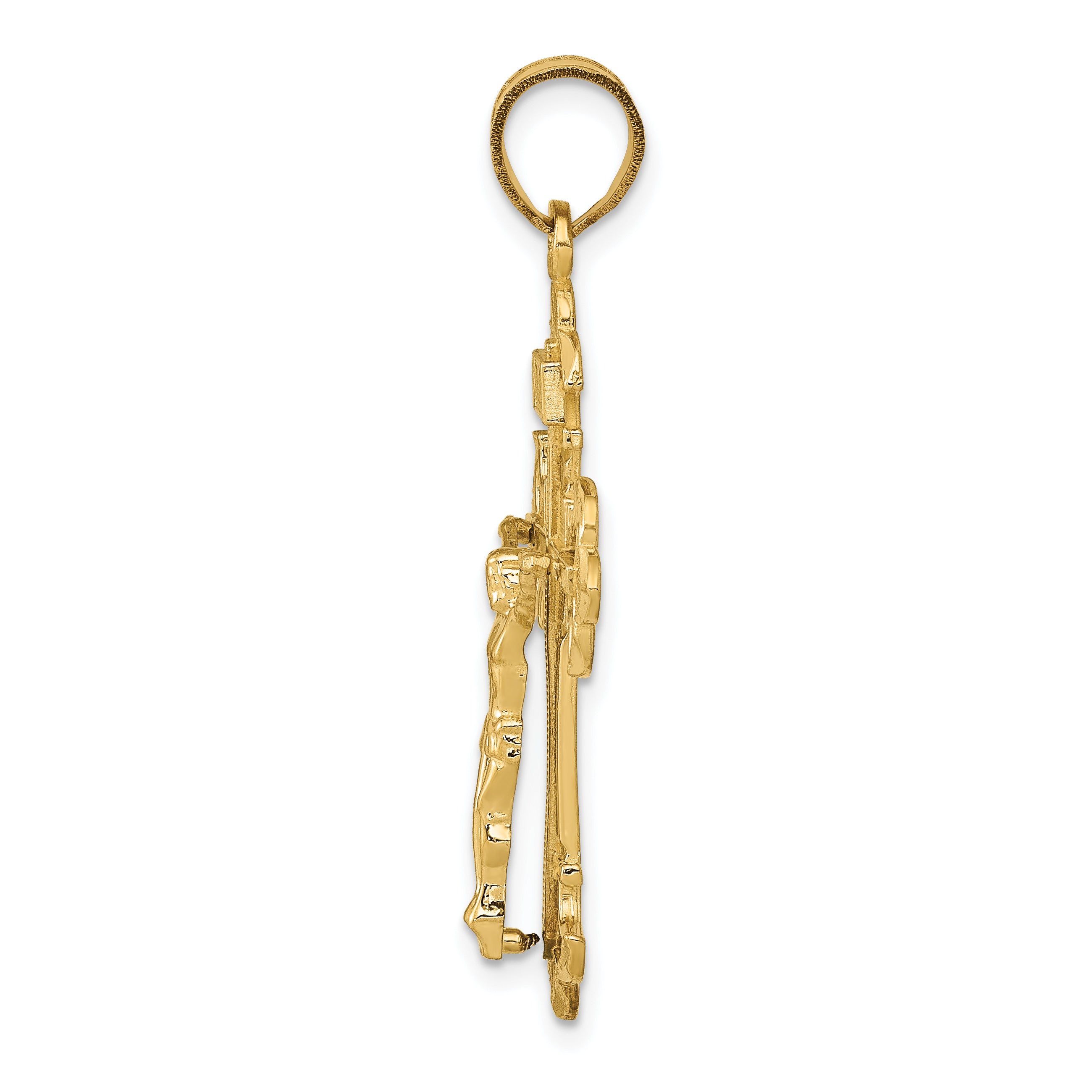 10k INRI Fleur De Lis Crucifix Pendant Secondary image