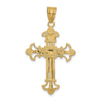 10k INRI Fleur De Lis Crucifix Pendant