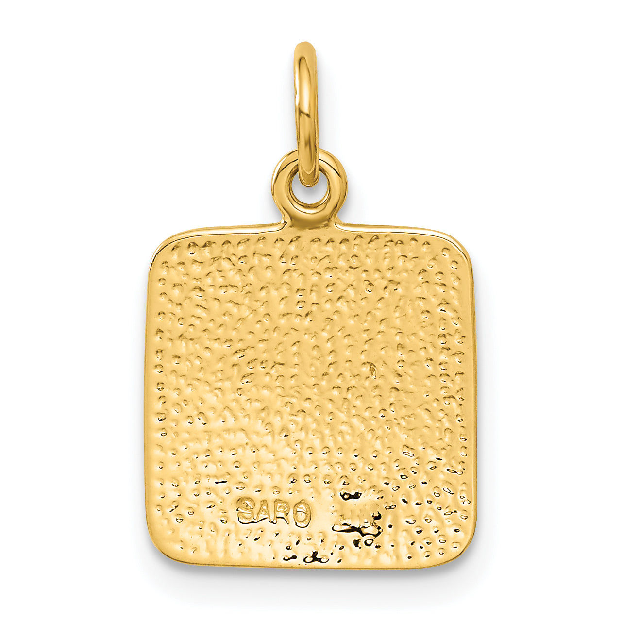 10k Satin & Diamond -cut Angel Charm