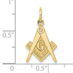 10k Polished and Textured Masonic Symbol Charm