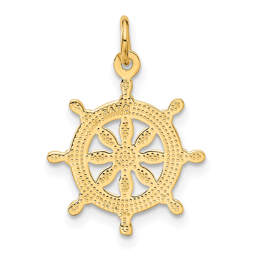 10k Ships Wheel Charm