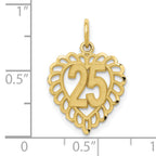 10k 25 in a Heart Charm