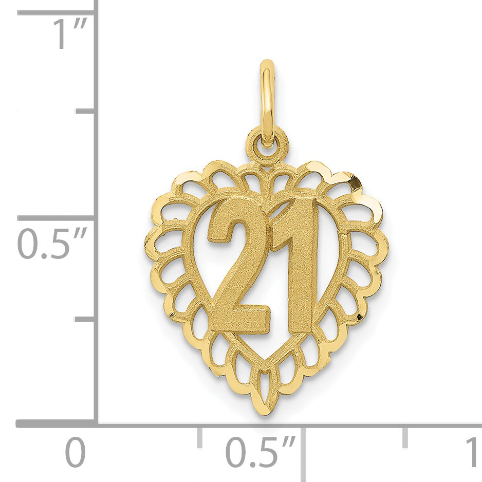 10k 21 in Heart Charm