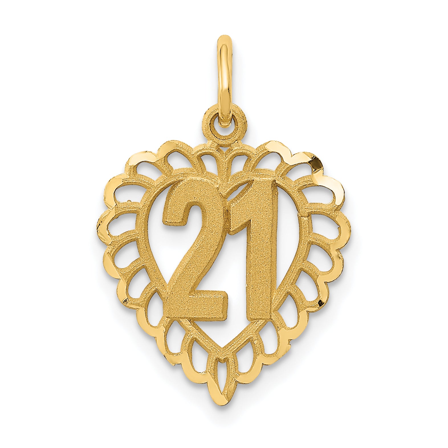 10k 21 in Heart Charm