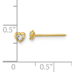 Inverness 14k Polished Heart With .03ct Diamond Post Piercing Earrings