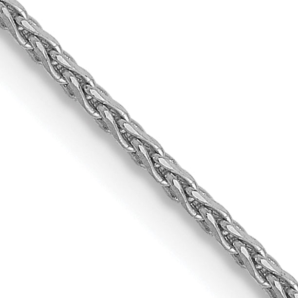 14K White Gold 1.0mm D/C Wheat Chain