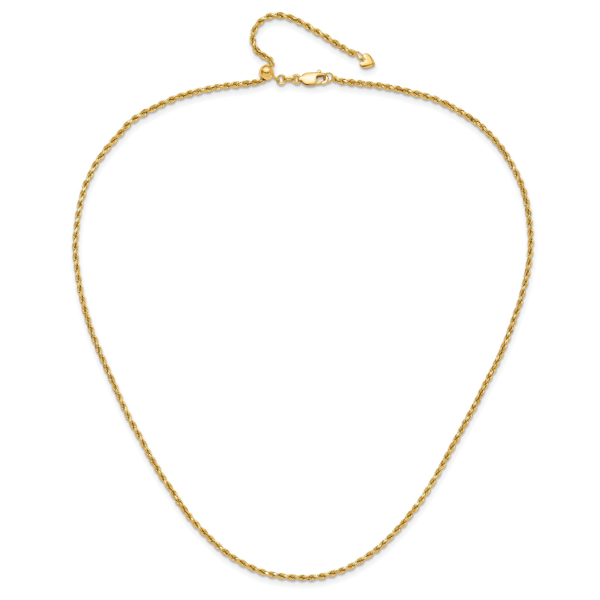 14K Adjustable 2mm D/C Rope Chain