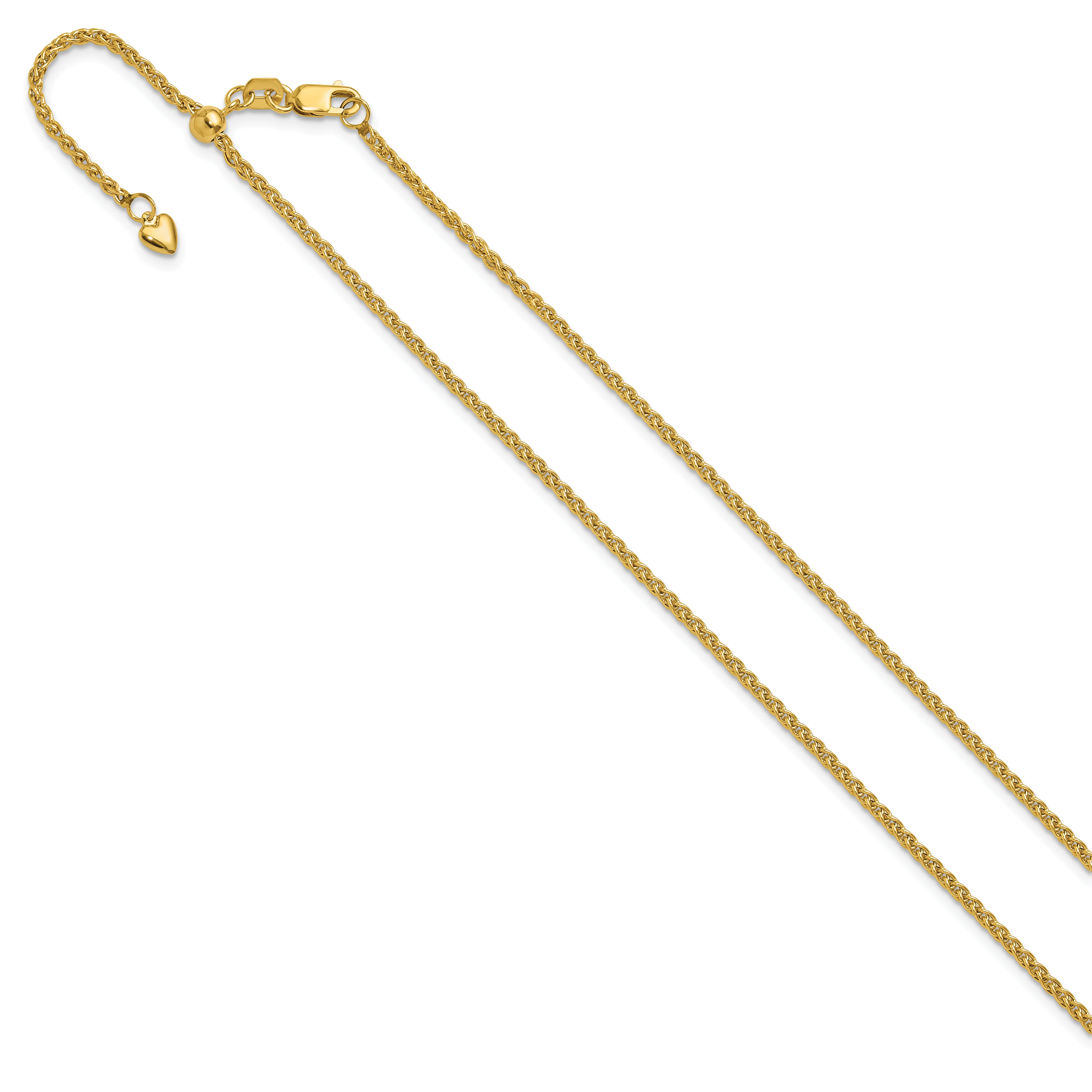 14K Adjustable 1.6mm Semi-solid Spiga Chain Secondary image