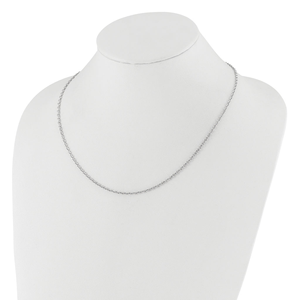14K White Gold Adjustable 2.5mm Semi-Solid D/C Cable Chain