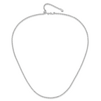 14K White Gold Adjustable 2.5mm Semi-Solid D/C Cable Chain
