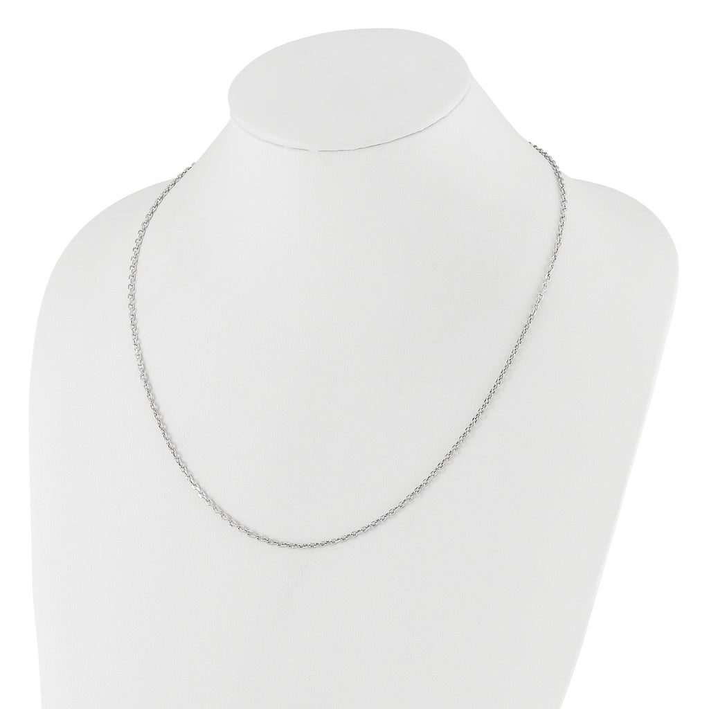 14K White Gold Adjustable 2.5mm Semi-Solid D/C Cable Chain