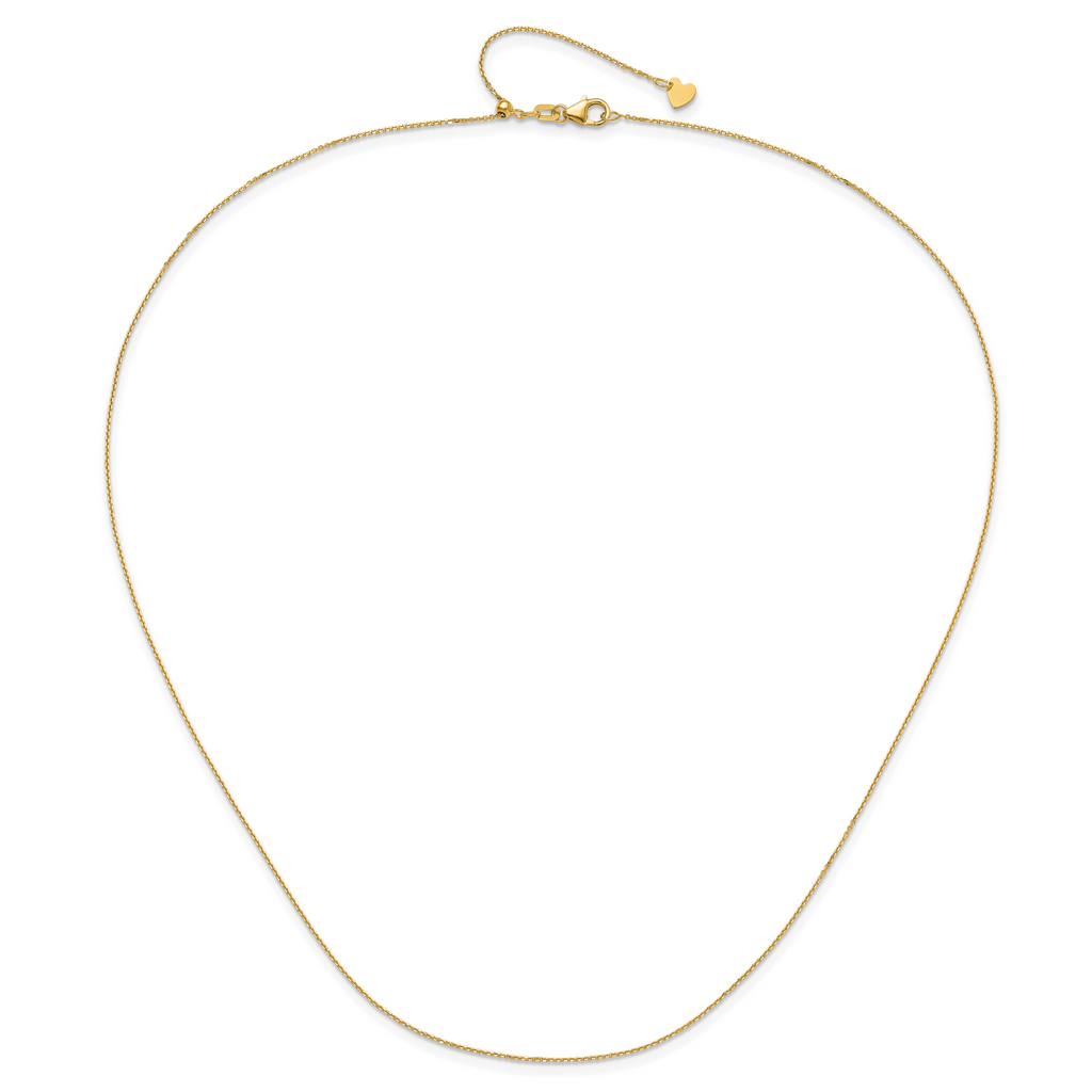 14K Adjustable  1mm D/C Cable Chain