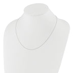 14K White Gold Adjustable  1mm D/C Cable Chain