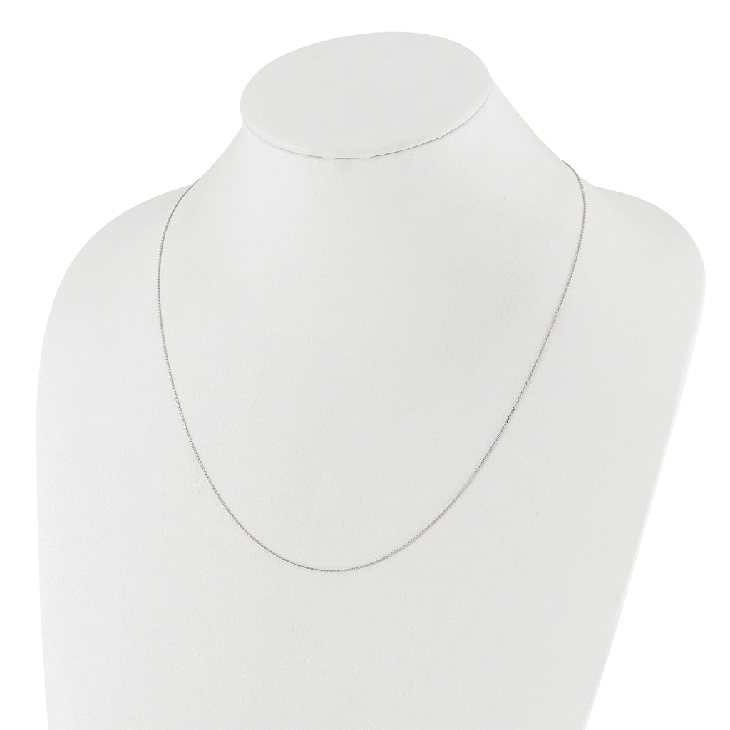 14K White Gold Adjustable  1mm D/C Cable Chain