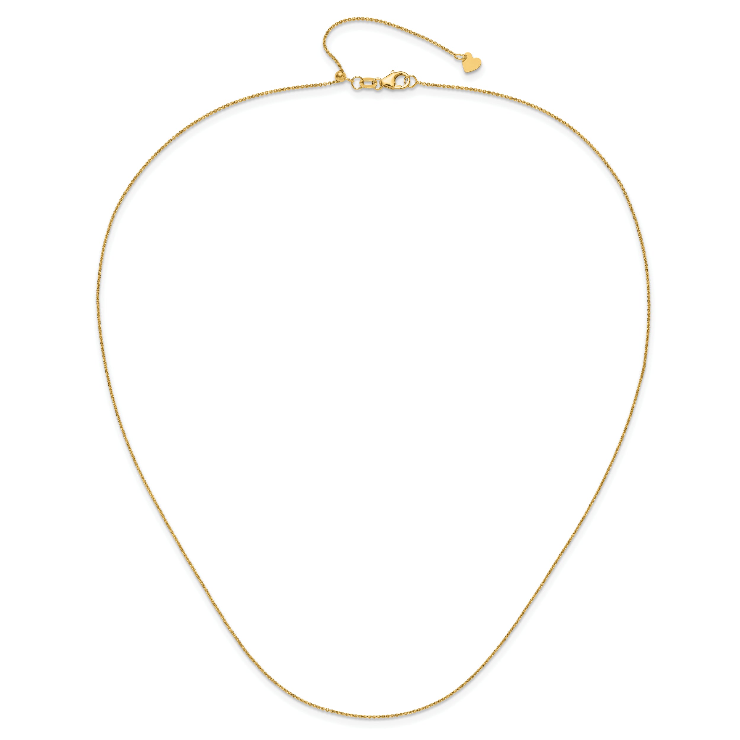 14K Adjustable .7mm Round Cable Chain