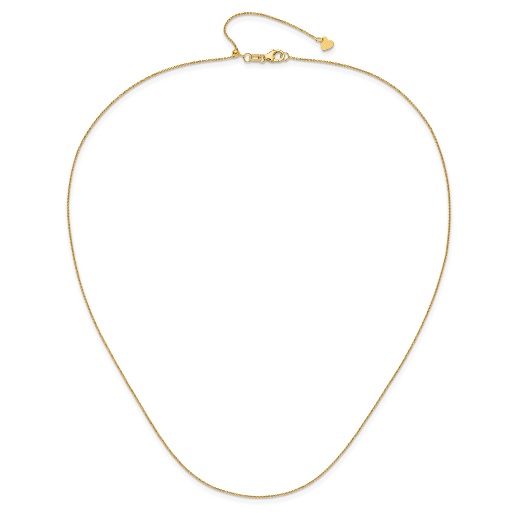 14K Adjustable .7mm Round Cable Chain