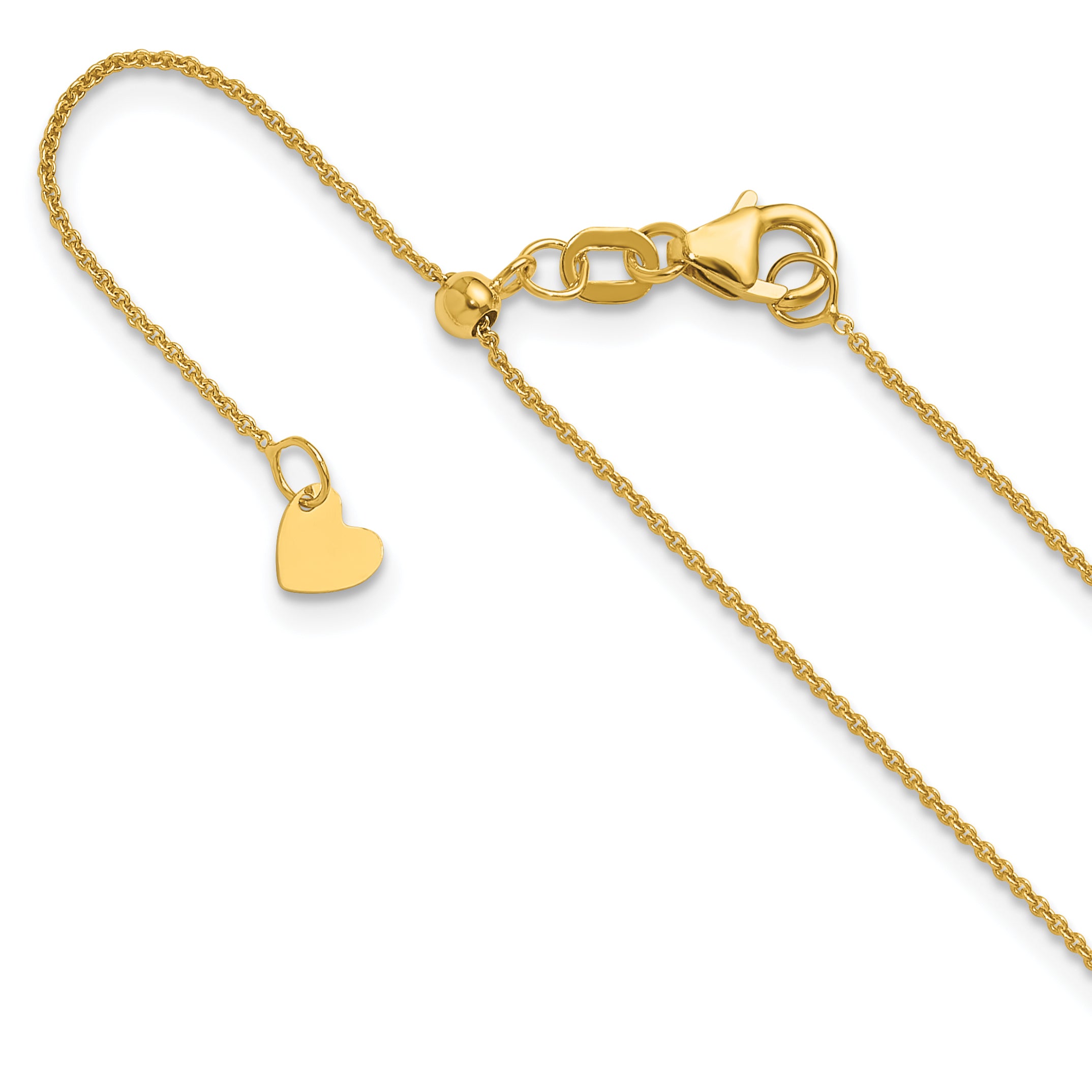 14K Adjustable .7mm Round Cable Chain Main image