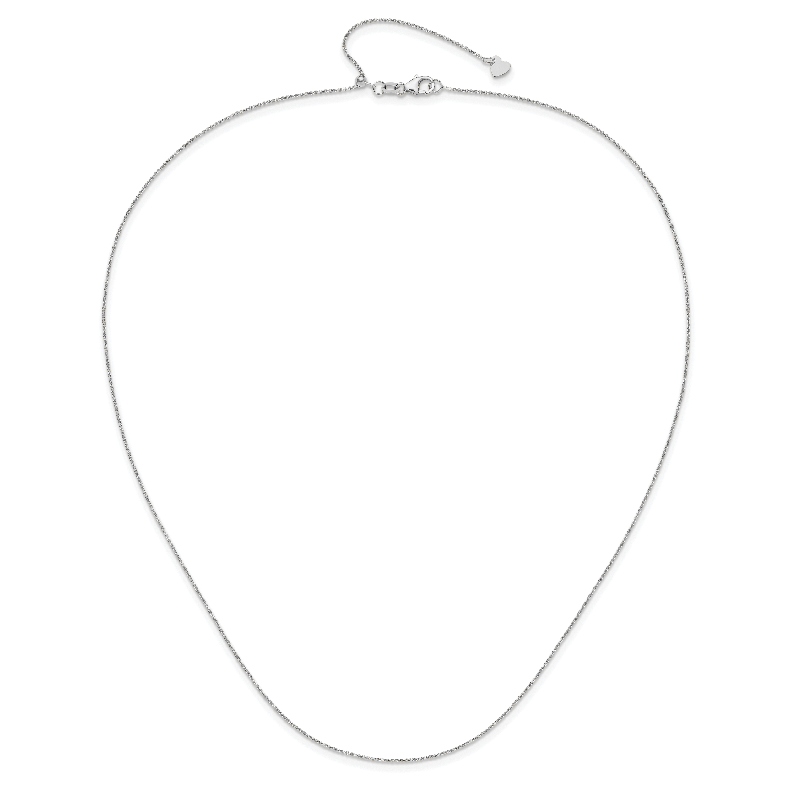 14K White Gold Adjustable .7mm Round Cable Chain