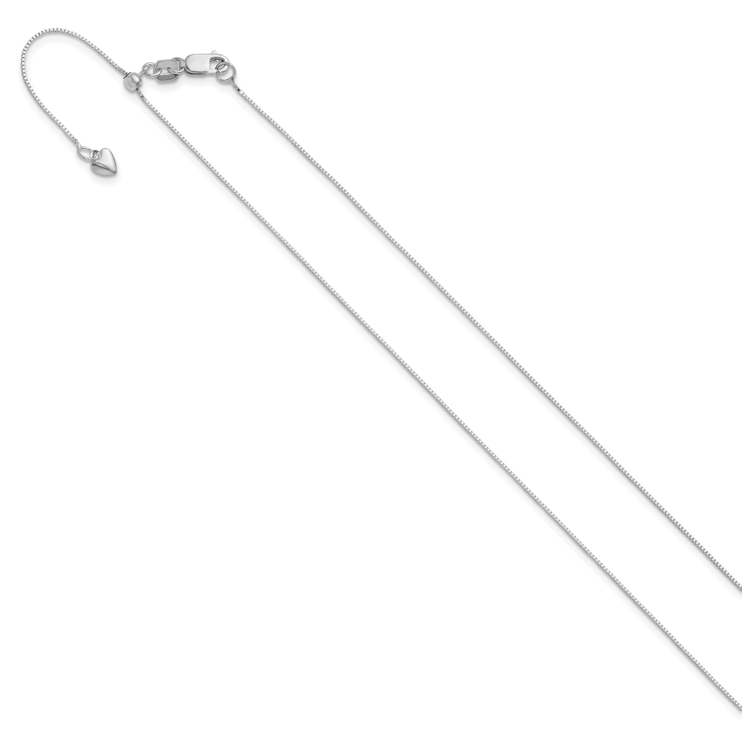 Adjustable Baby Box Chain in 14K White Gold, 0.55mm Secondary image