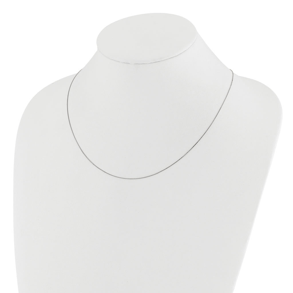 14K White Gold Adjustable .55mm Baby Box Chain