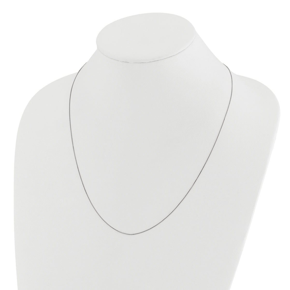 14K White Gold Adjustable .55mm Baby Box Chain