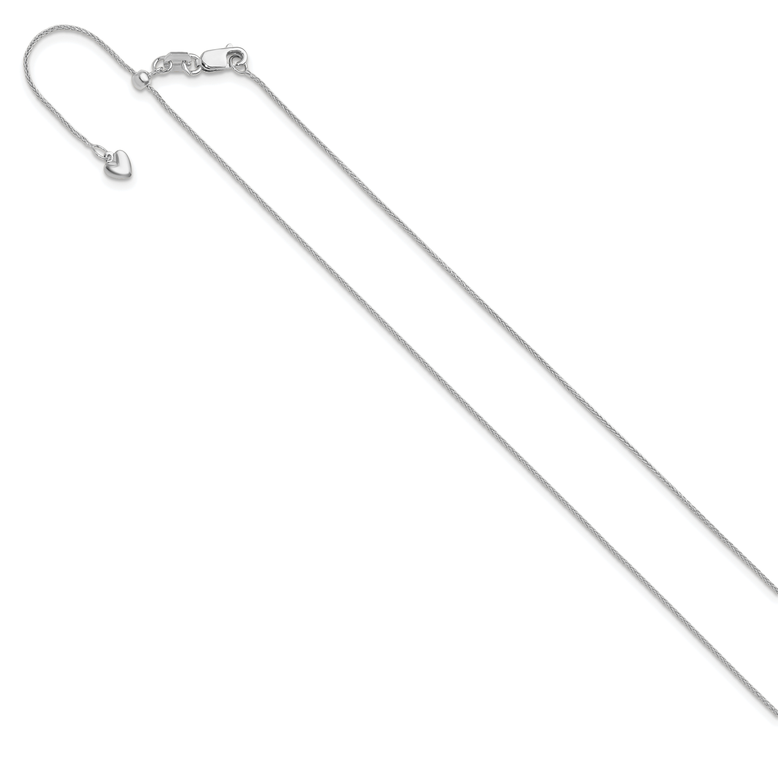 Adjustable Wheat Chain in 14K White Gold, 0.85mm Secondary image