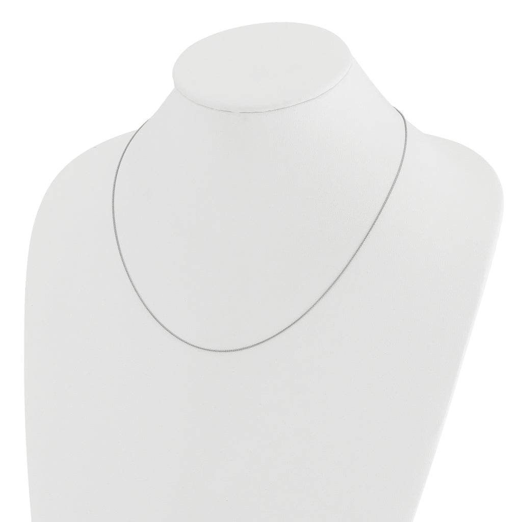 14K White Gold Adjustable .85mm Wheat Chain