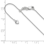 14K White Gold Adjustable .85mm Wheat Chain