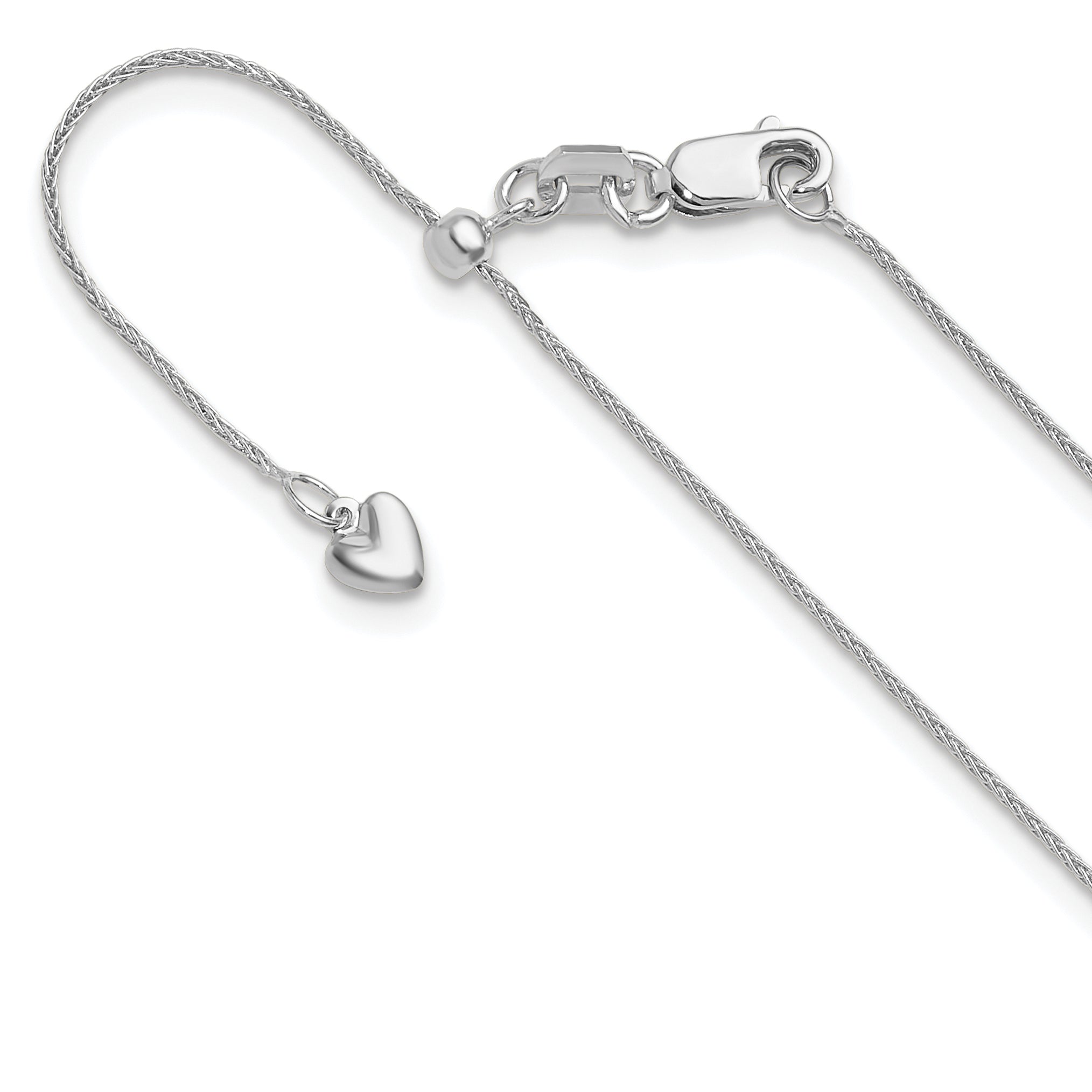 14K White Gold Adjustable .85mm Wheat Chain Main image