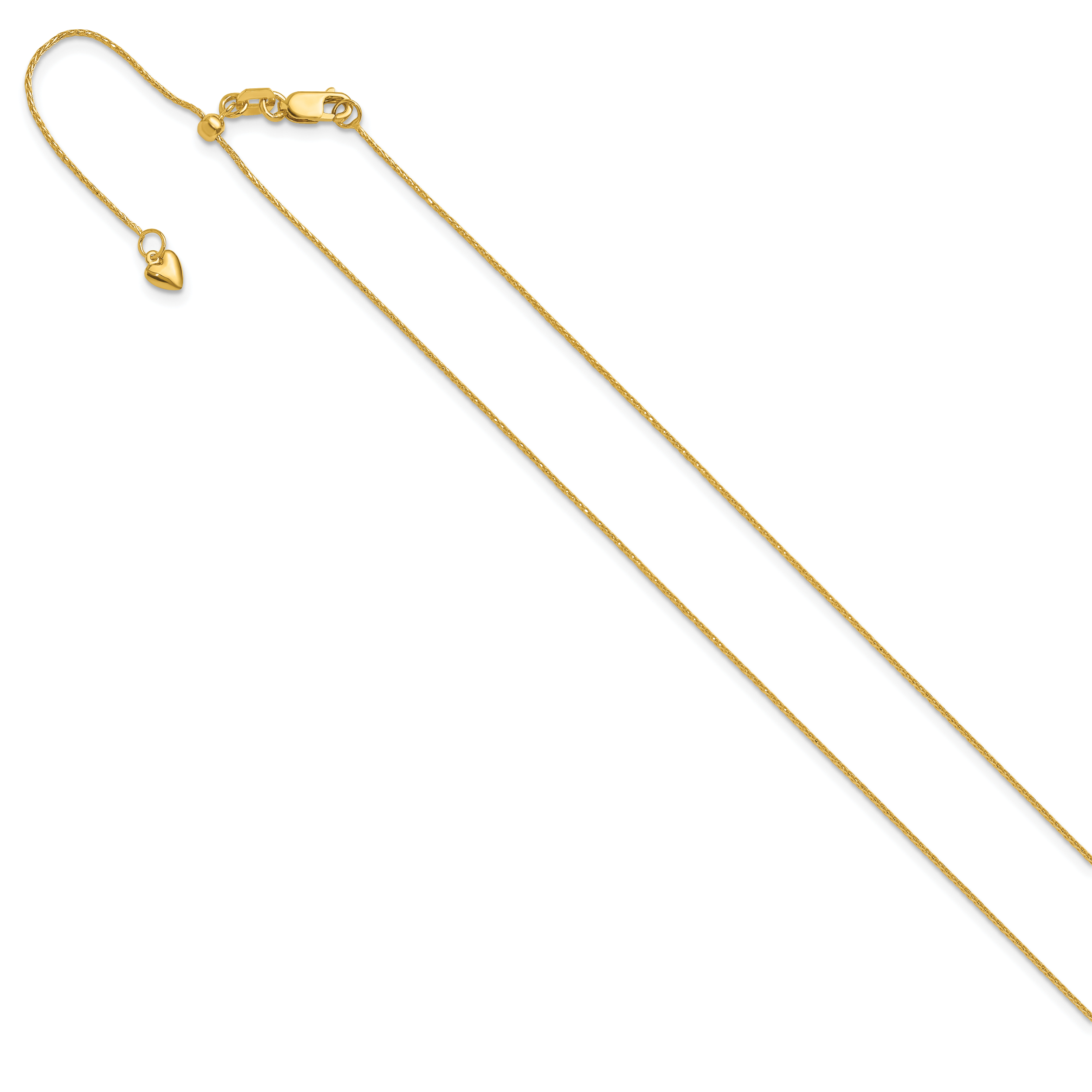 Diamond-Cut Wheat Chain in 14K Yellow Gold, Adjustable Secondary image