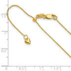 14K Adjustable .8mm D/C Wheat Chain