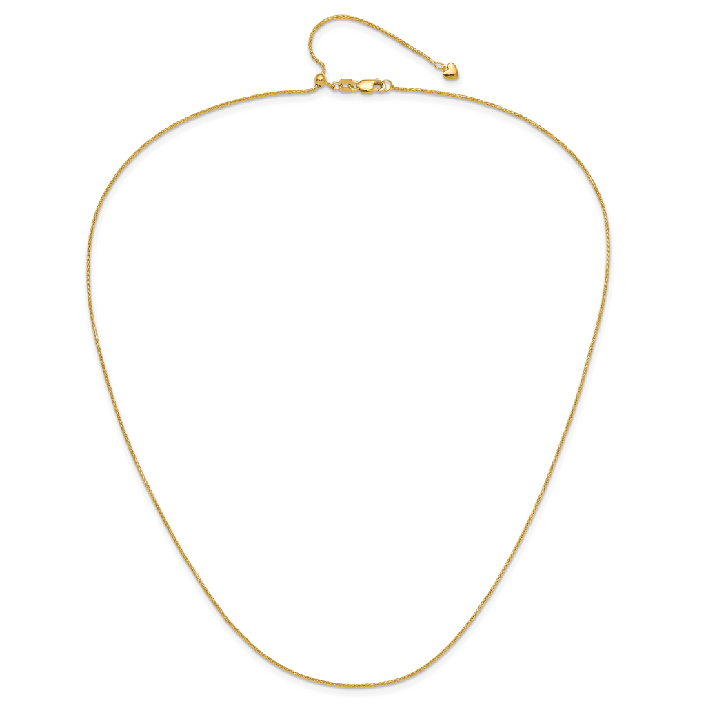 14K Adjustable .95mm D/C Wheat Chain